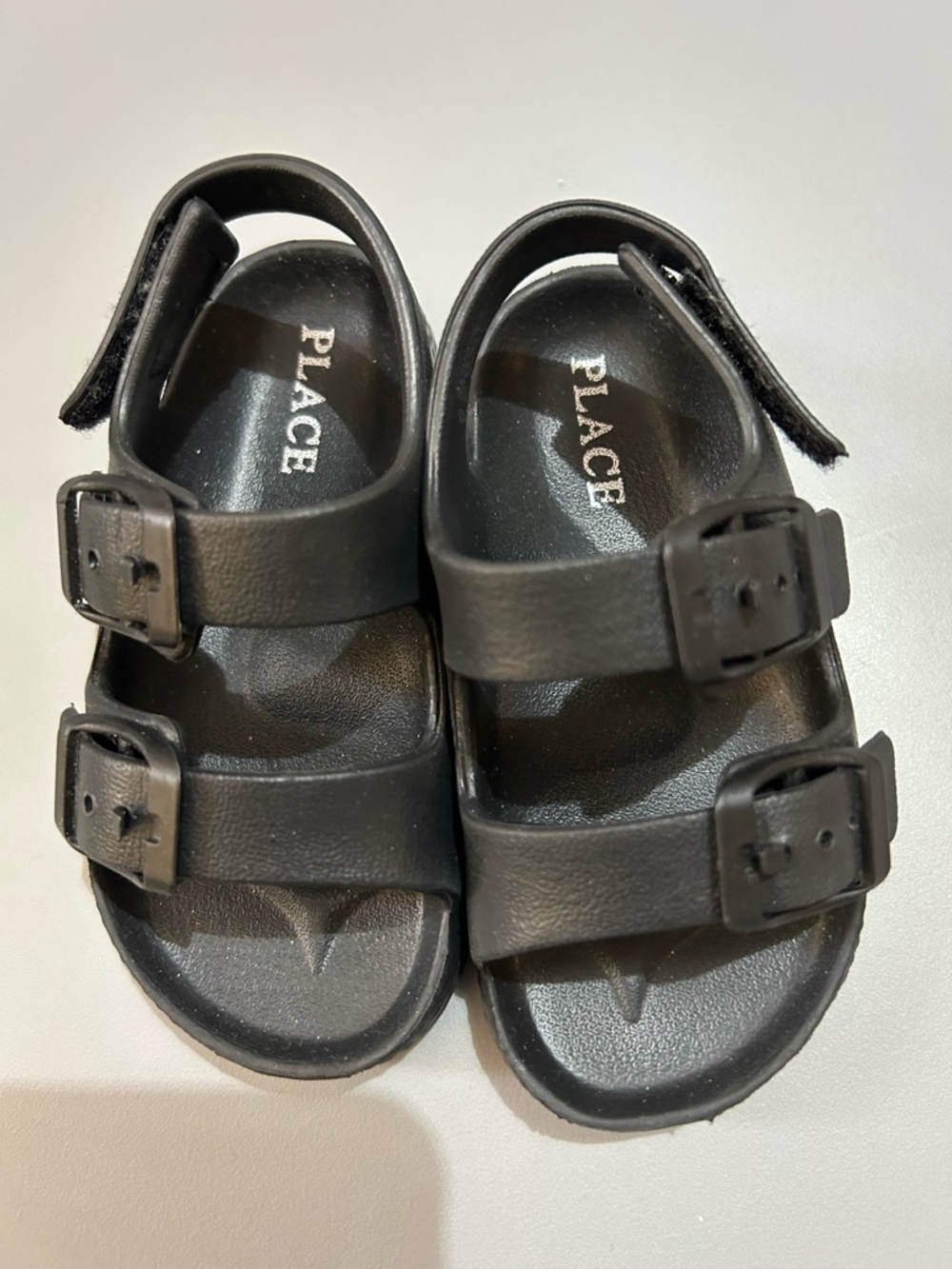 The Children's Place Black Double-Buckle Kids Sandals